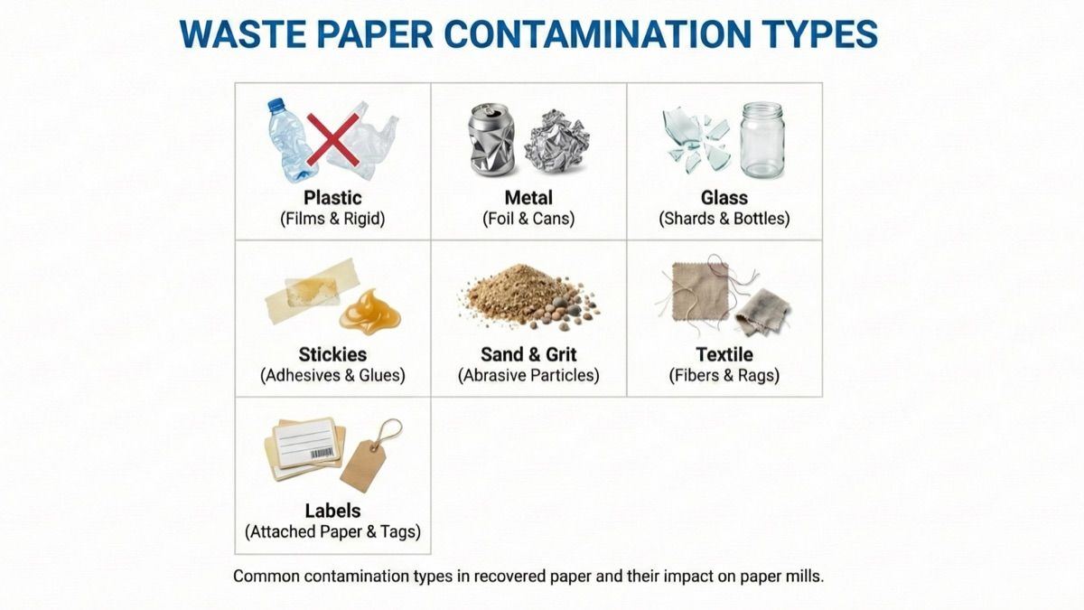Waste Paper Contamination Types - Prohibited Materials and Non-Paper Components